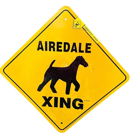 Airedale Xing Metal Sign New Shrink Wrapped - Picture 1 of 2